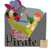 Disney Parks Peter Pan and Captain Hook Pin Talk Like a Pirate New with Card