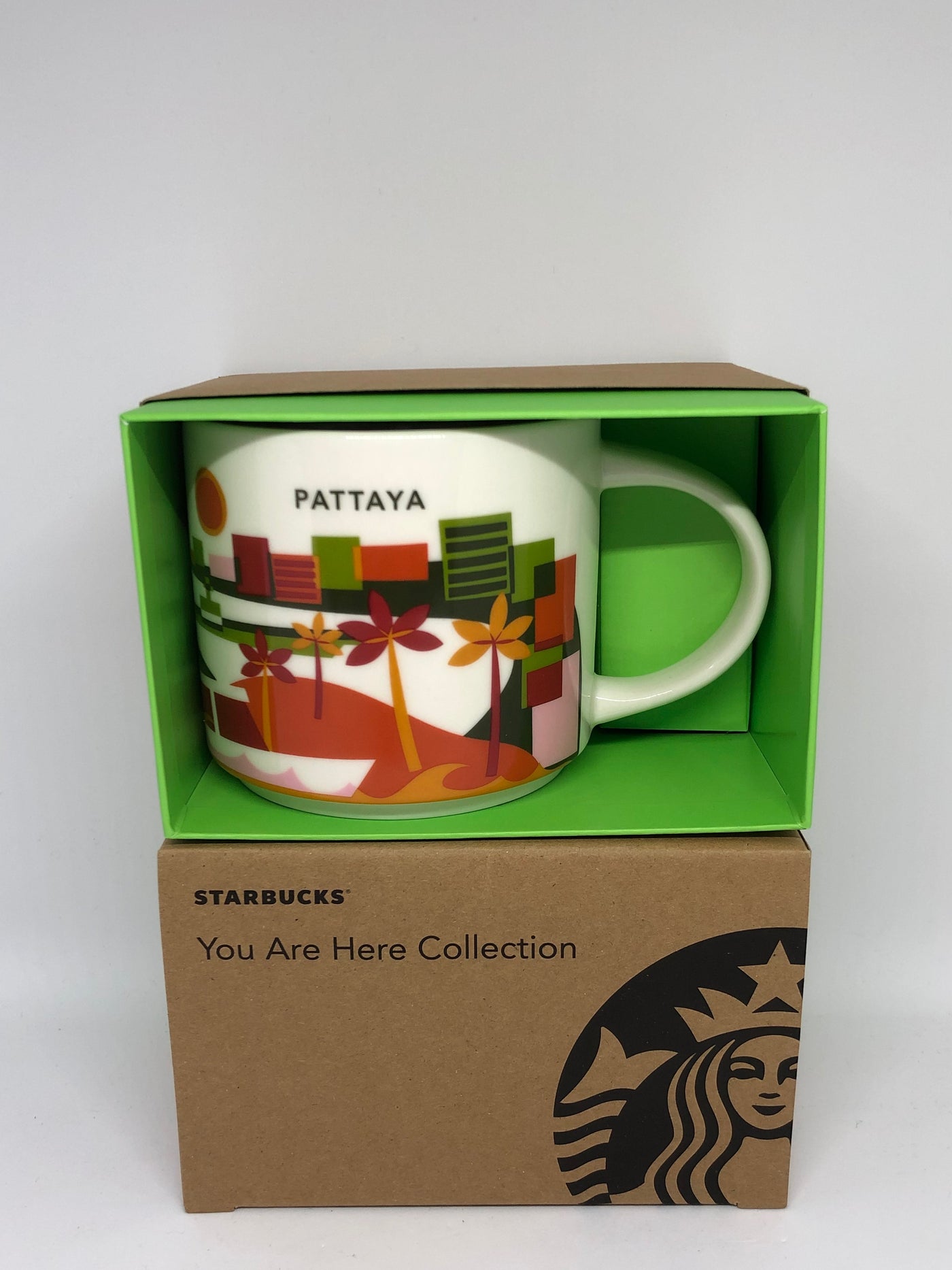 Starbucks Coffee You Are Here Thailand Pattaya Ceramic Coffee Mug New with Box