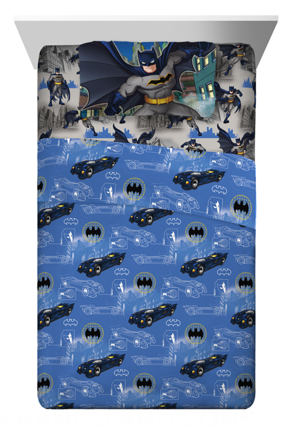 DC Comics Batman Kids Twin Sheet Set Blue and Black New Sealed