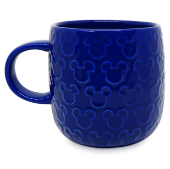 Disney Mickey Raised Blue Cobalt Icon Coffee Mug New
