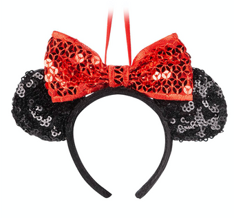 Disney 2020 Minnie Sequined Ear Headband Sketchbook Christmas Ornament New Tag
