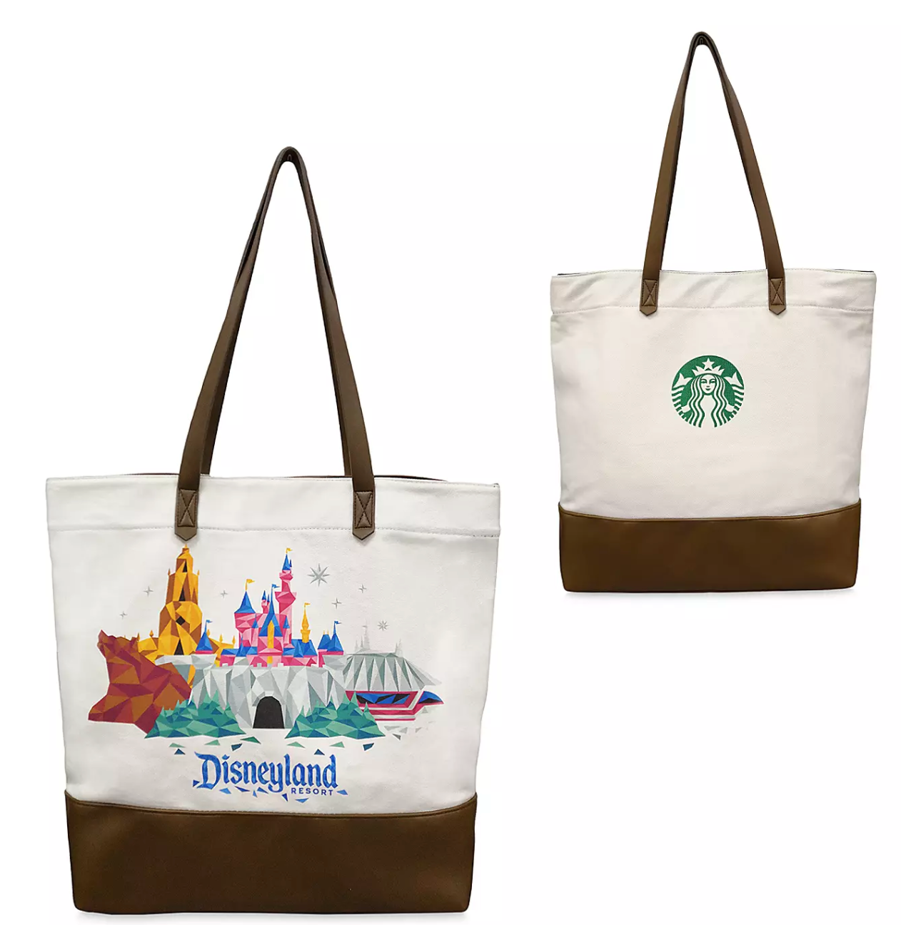 Disney 2021 Disneyland Resorts Starbucks Canvas Tote New with Tag