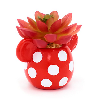 Disney Store Minnie Mouse Dots Artificial Potted Plant New