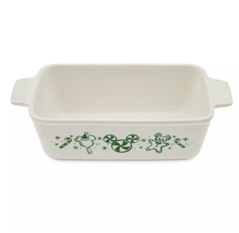 Disney Retro Mickey Themed Holiday Christmas Treats Ceramic Baking Dish New