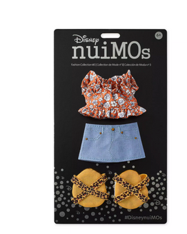 Disney NuiMOs Outfit Ruffled Shirt Mini Skirt and Leopard Print Sandals New Card