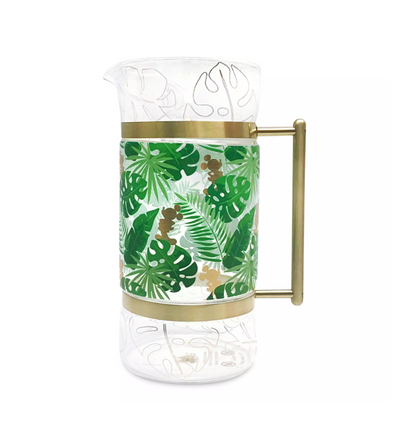 Disney Parks Mickey SilhouetteTropical Glass Pitcher New