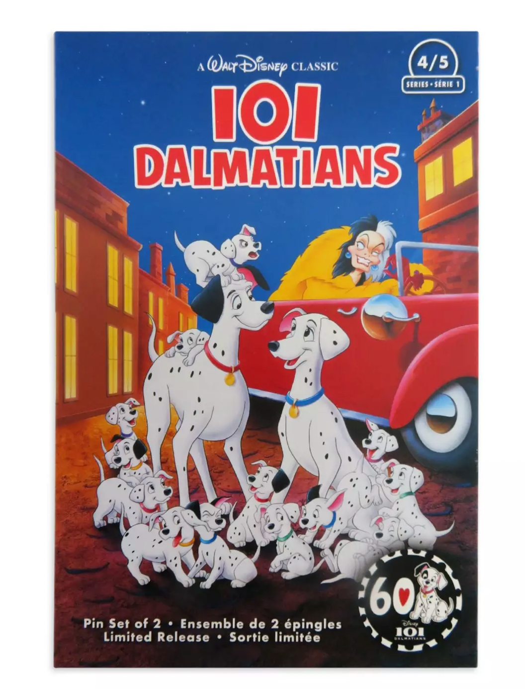 Disney 101 Dalmatians VHS Pin Set Limited Release New – I Love