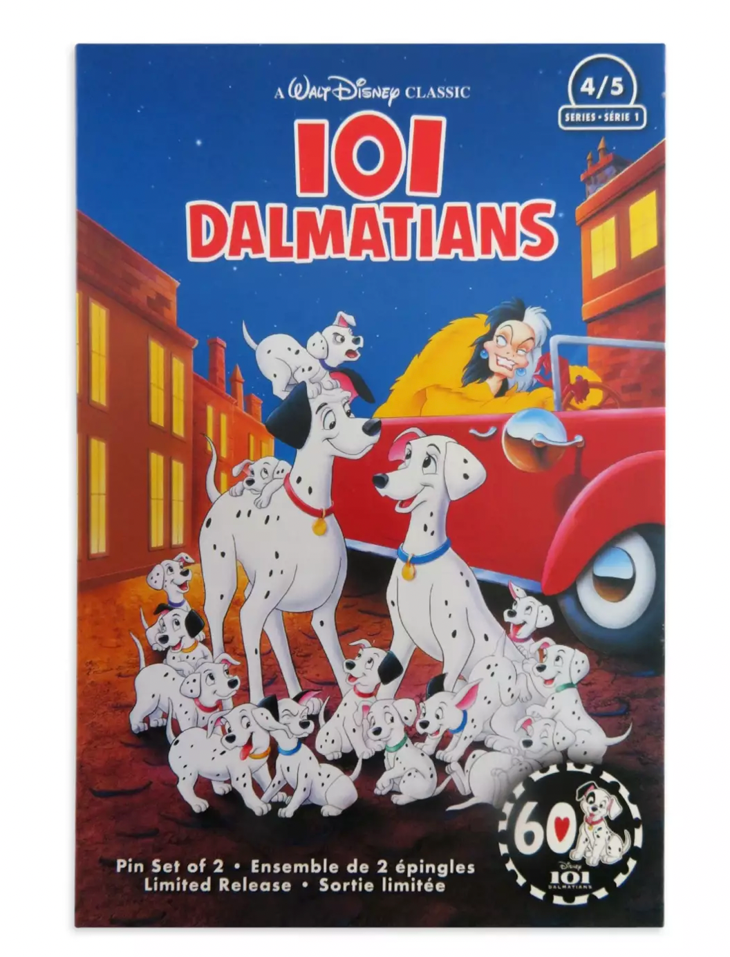 Disney 101 Dalmatians VHS Pin Set Limited Release New