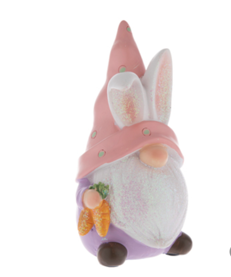 Hobby Lobby Easter Pink Gnome with Carrots Figurine New