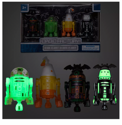 Disney Parks Star Wars Halloween Glow Droid Factory Figure Set New with Box