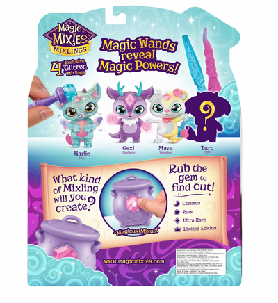 Magic Mixies Mixlings Sparkle Magic Mega 4 Pack Magic Wand Reveals Magic Power