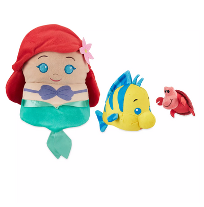 Disney The Little Mermaid Sebastian Flounder Ariel Nesting Plush Set New W Tag