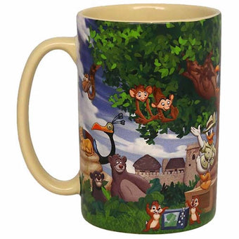 Disney Parks Animal Kingdom Safari Mickey Minnie Goofy Pluto Donald Mug New