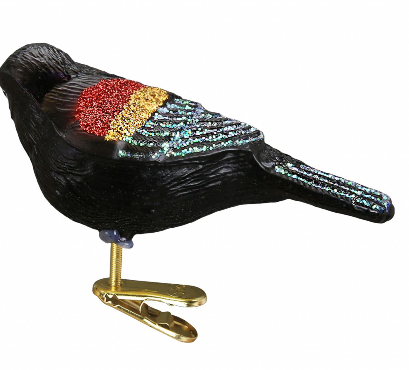 Old World Christmas Red-winged Blackbird Glass Christmas Ornament New with Box