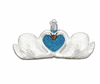 Old World Christmas Swans in Love Blown Glass Christmas Ornament New with Box