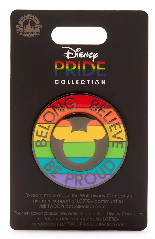 Disney Parks Mickey Mouse Belong Believe Pride Collection Pin New With Card
