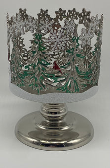 Bath and Body Works 2021 Christmas Snowman 3 Wick Pedestal Candle Holder New