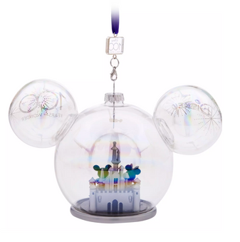Disney Disney 100 Disneyland Mickey and Minnie Icon Glass Ornament New with Tag