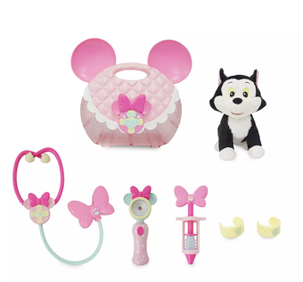 Disney Minnie and Figaro Plush Vet Set Play Set with Play Stethoscope New w Box