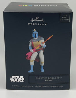 Hallmark 2021 Star Wars Animated Boba Fett Popminded Christmas Ornament New
