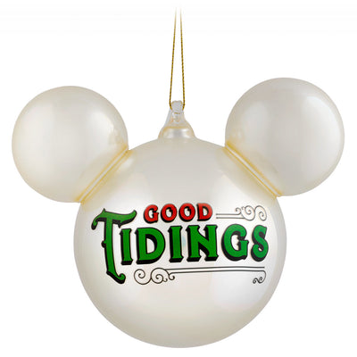 Disney Parks Turn of the Century Holiday Mickey Icon Ball Pearl Ornament New Tag