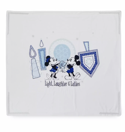 Disney Mickey and Minnie Chanukah Light Laughter and Latke Fleece Throw New