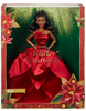 Barbie Signature 2022 Holiday Barbie Doll Dark Brown Wavy Hair with Doll Stand