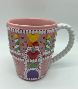 Disney Parks 25th Anniversary Birthday Cake Cinderella Castle Large Mug New