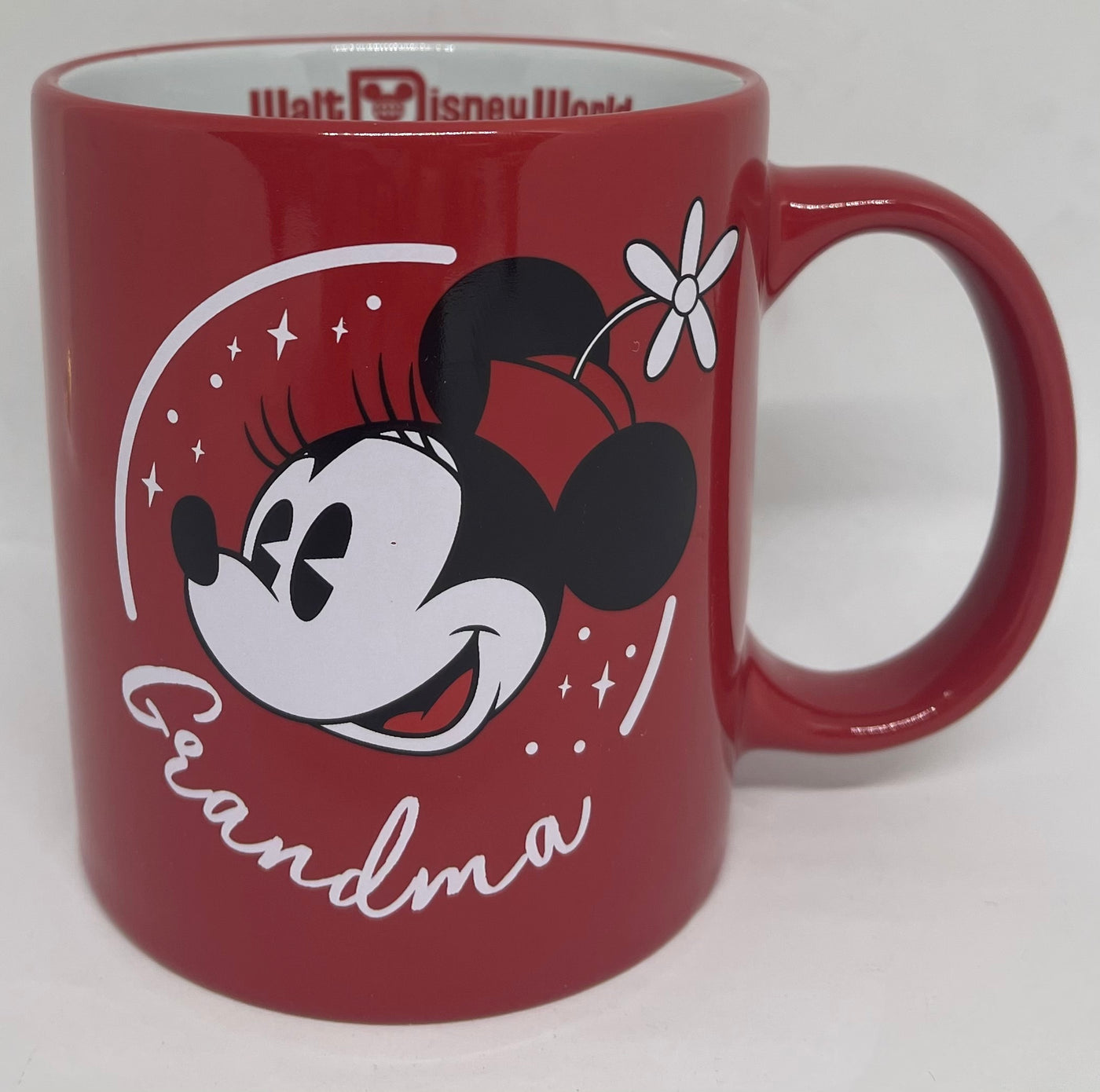 Disney Parks WDW Minnie Grandma Red Ceramic Coffee Mug New