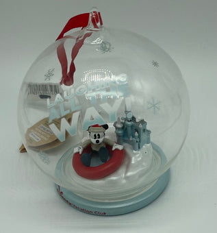 Disney Vacation Club Mickey Laughing All The Way! Light Up Glass Ornament New