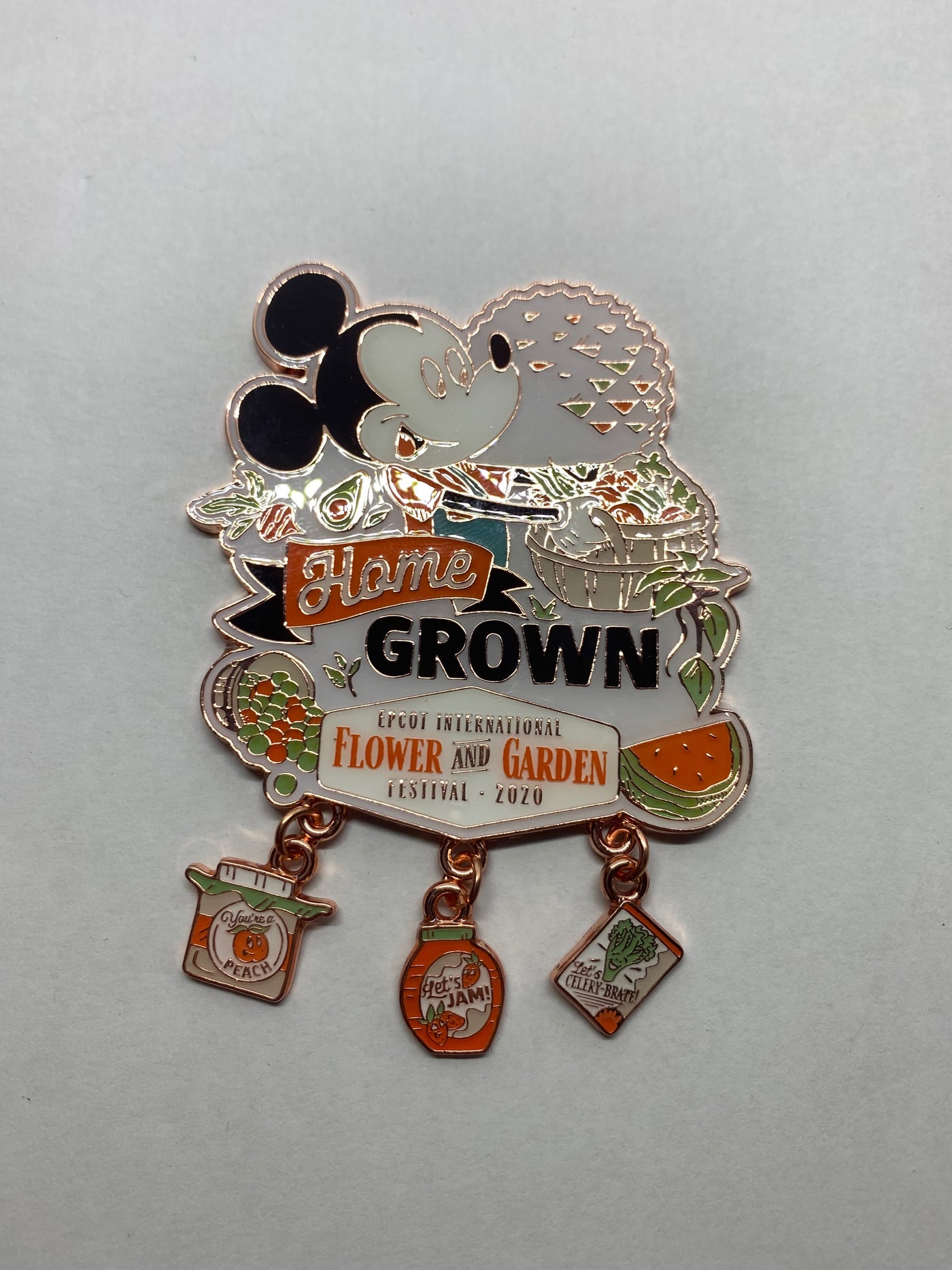 Disney Flower and Garden Festival 2020 Mickey Home Grown Metal Dangle Magnet New