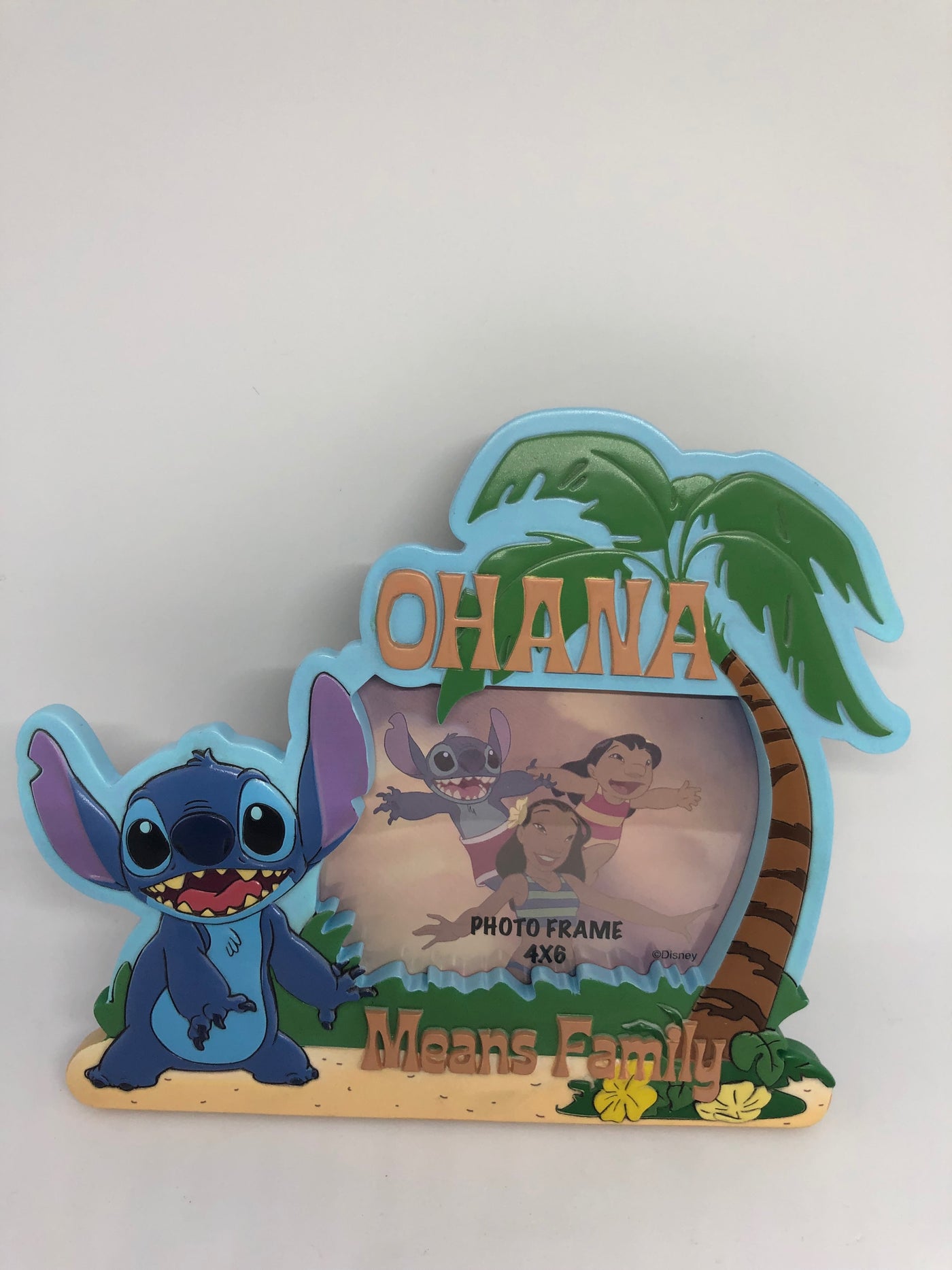 Disney Parks Stitch Ohana Means Family Resin Photo Frame 4x6 New