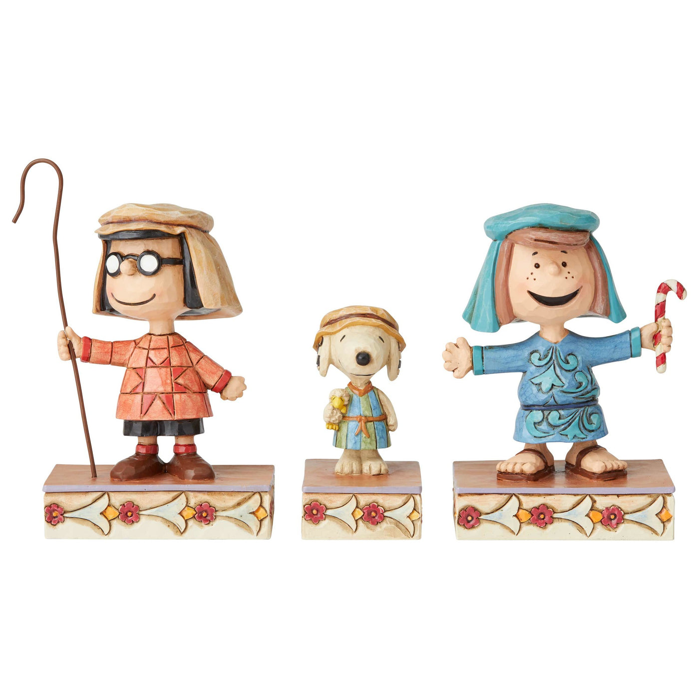 Jim Shore Peanuts Christmas Pageant Set 3 Three Shepherds Figurine New with Box