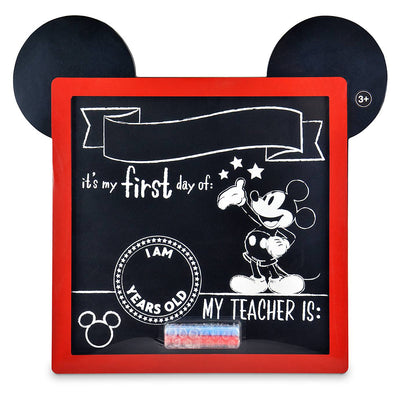 Disney Mickey Mouse My first day of Chalkboard Sign and 2 Chalks New