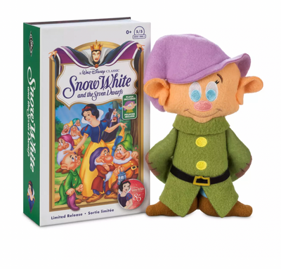 Disney Snow White and the Seven Dwarfs Dopey VHS Small Plush Limited New w Box
