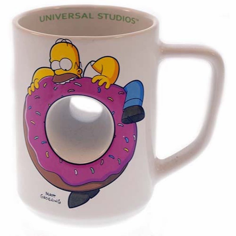 universal studios coffee cup mug the simpsons homer donut hole new