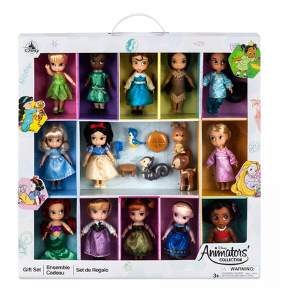 Disney Animators 13 Princess Mini Doll with 4 Forest Friends Toy New with Box