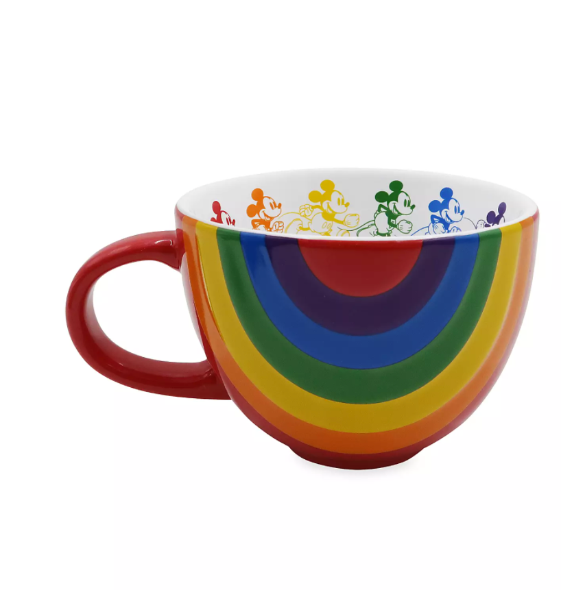 Disney Parks Rainbow Collection Mickey Ceramic Coffee Mug New