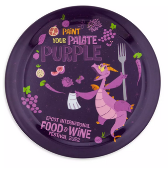 Disney EPCOT Food & Wine Festival 2022 Chef Figment Melamine Plate New