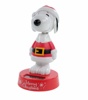 Peanuts Santa Snoopy Solar Bobblehead Bobbler New with Box