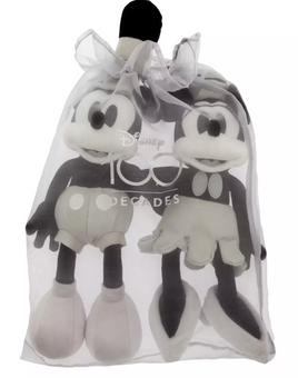 Disney Parks Mickey & Minnie Steamboat Willie Plush Set Disney 100 New with Tag
