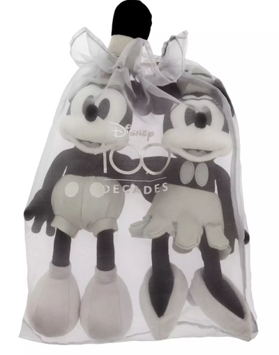 Disney Parks Mickey & Minnie Steamboat Willie Plush Set Disney 100 New with Tag