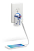 Star Wars R2-D2 USB Wall Charger2 Usb Ports Lights Up New With Box