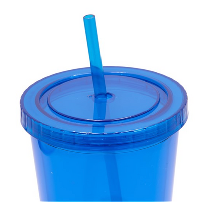 M&M's World Blue Character Lip Tumbler with Straw New