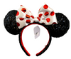 Disney Parks Minnie Mouse Polka Dots White Bow Headband New With Tag