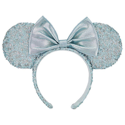 Disney Parks Minnie Mouse Sequined Ear Headband for Adults Arendelle Aqua New