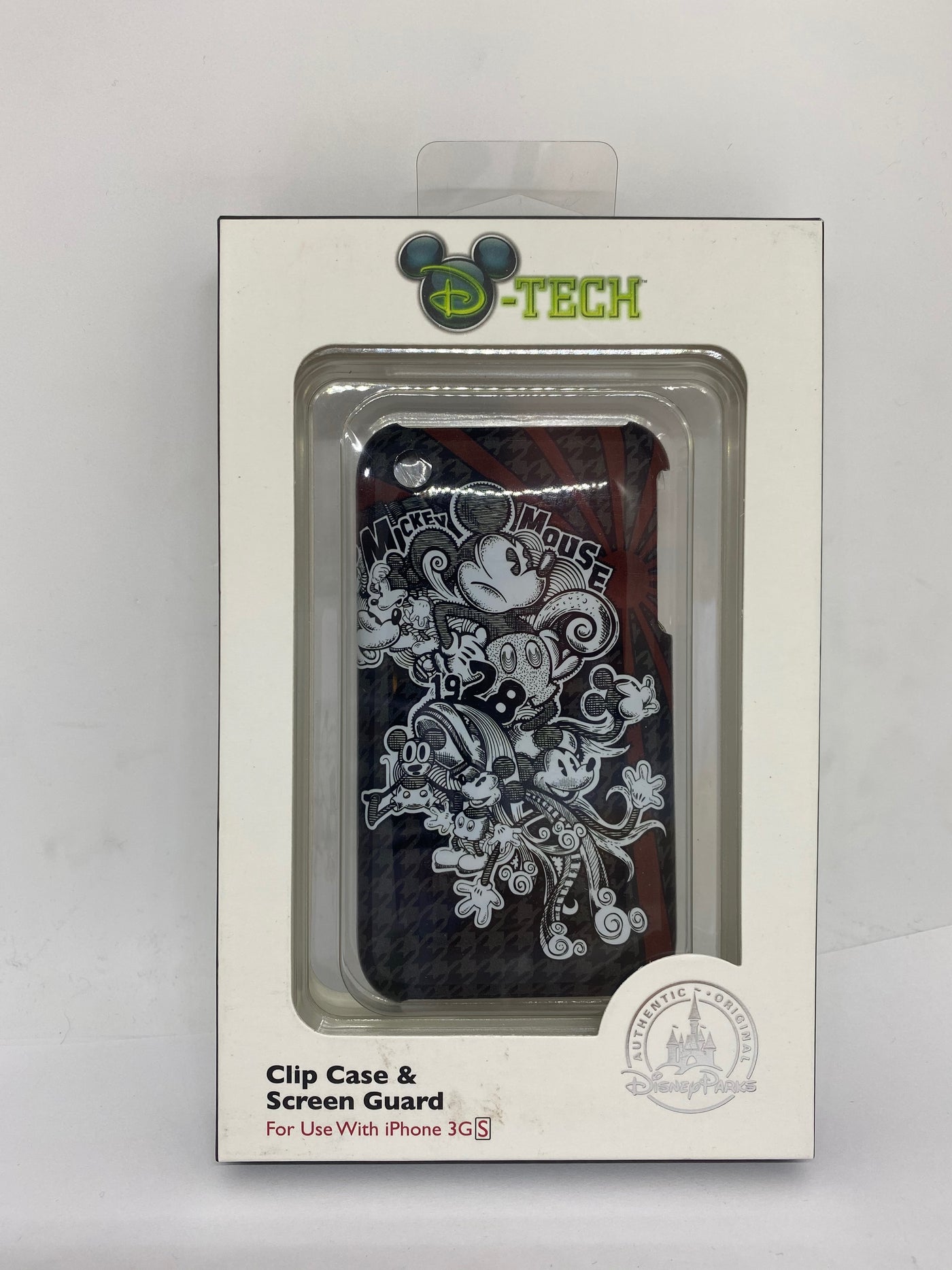 Disney Parks Mickey Through Years Clip Case and Screen Guard Iphone 3GS New Box