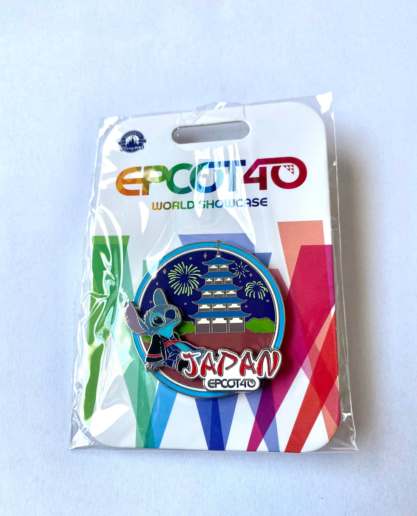 Disney Parks Epcot 40th World Showcase Japan Stitch Pin New with Card