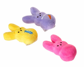 Peeps Easter Peep Plush Yellow Pink Purple Bunny Pet 3pk Toy 1 New with Box