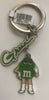M&M's World Green Heart Carabiner Metal Keychain New with Tag